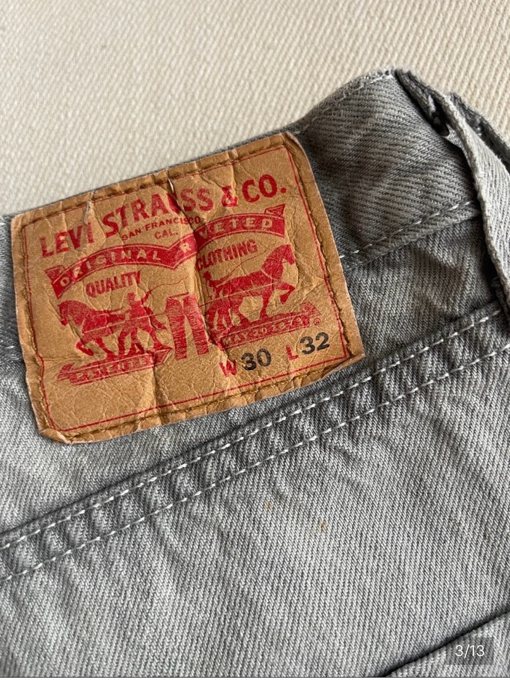 A ♦️LEVI'S | Carpenter Painter Pants | Light Gray 100% Cotton 15/11/28 - Picture 3 of 7